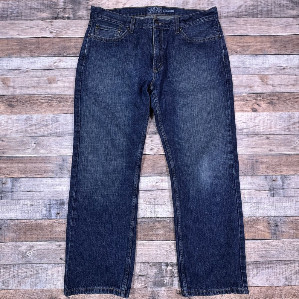 Signature by Levi Strauss Men's Straight Fit Jeans Dark‎ Wash 36x30 Blue Denim